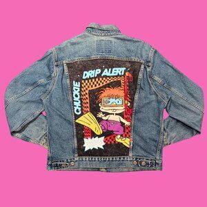 The Rugrats Upcycled T-Shirt, Levi's Denim Jacket Size L